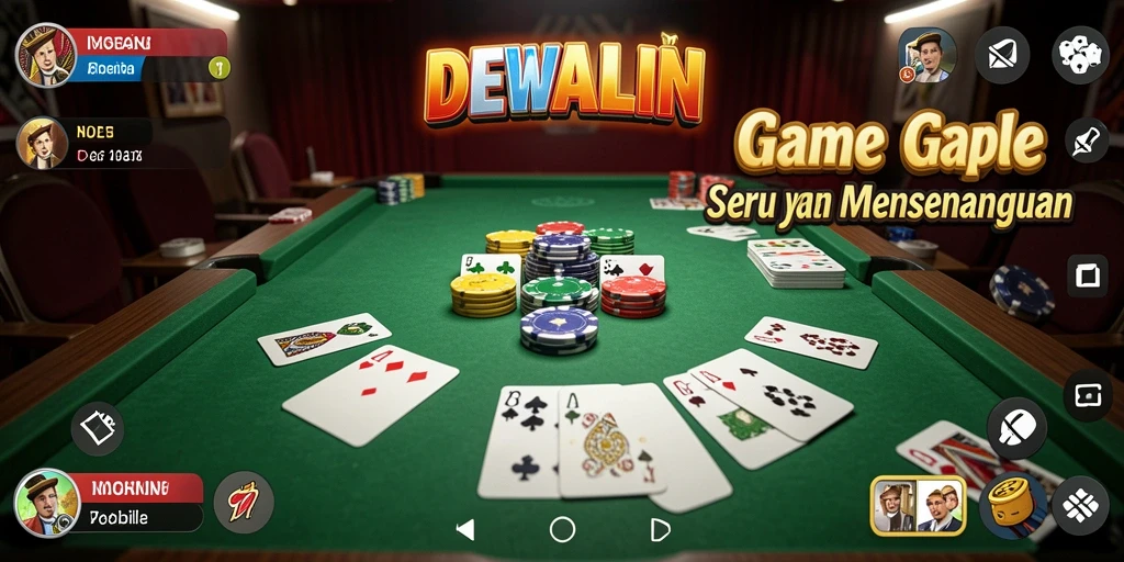 Tampilan seru dari gameplay DEWALIN saat bermain Gaple.