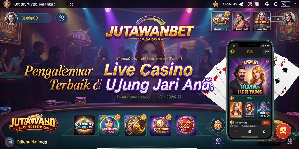 Screenshot JUTAWANBET menampilkan dealer profesional dalam permainan Live Casino.