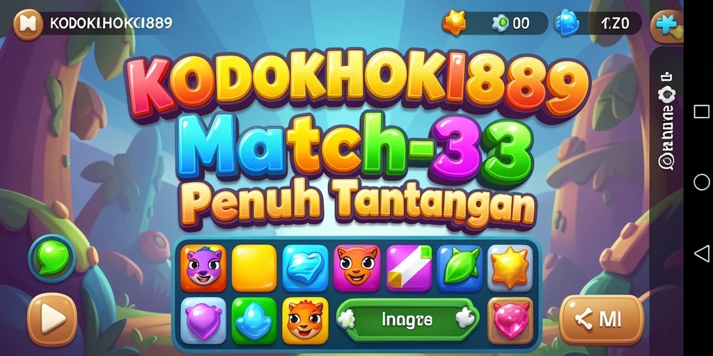 Tangkapan layar KODOKHOKI889 menampilkan gameplay Match-3 yang seru.