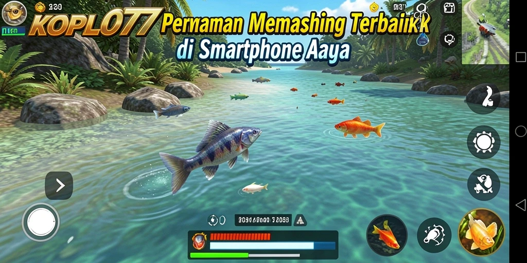 Tampilan gameplay seru KOPLO77 saat menangkap ikan.