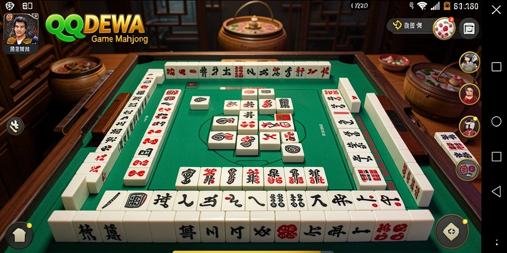 Tampilan gameplay menarik dari QQDEWA yang menunjukkan aksi Mahjong.