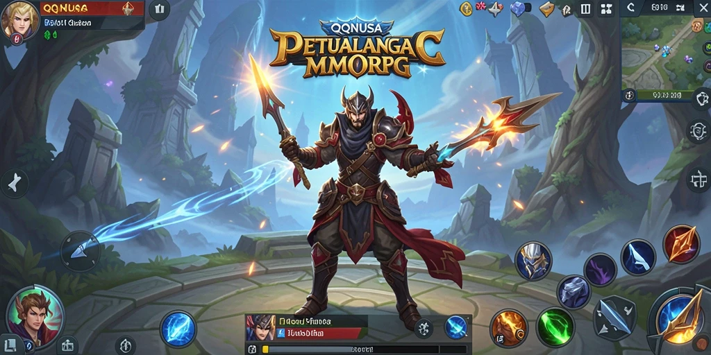 Tangkapan layar QQNUSA menampilkan pertarungan seru dalam game MMORPG.